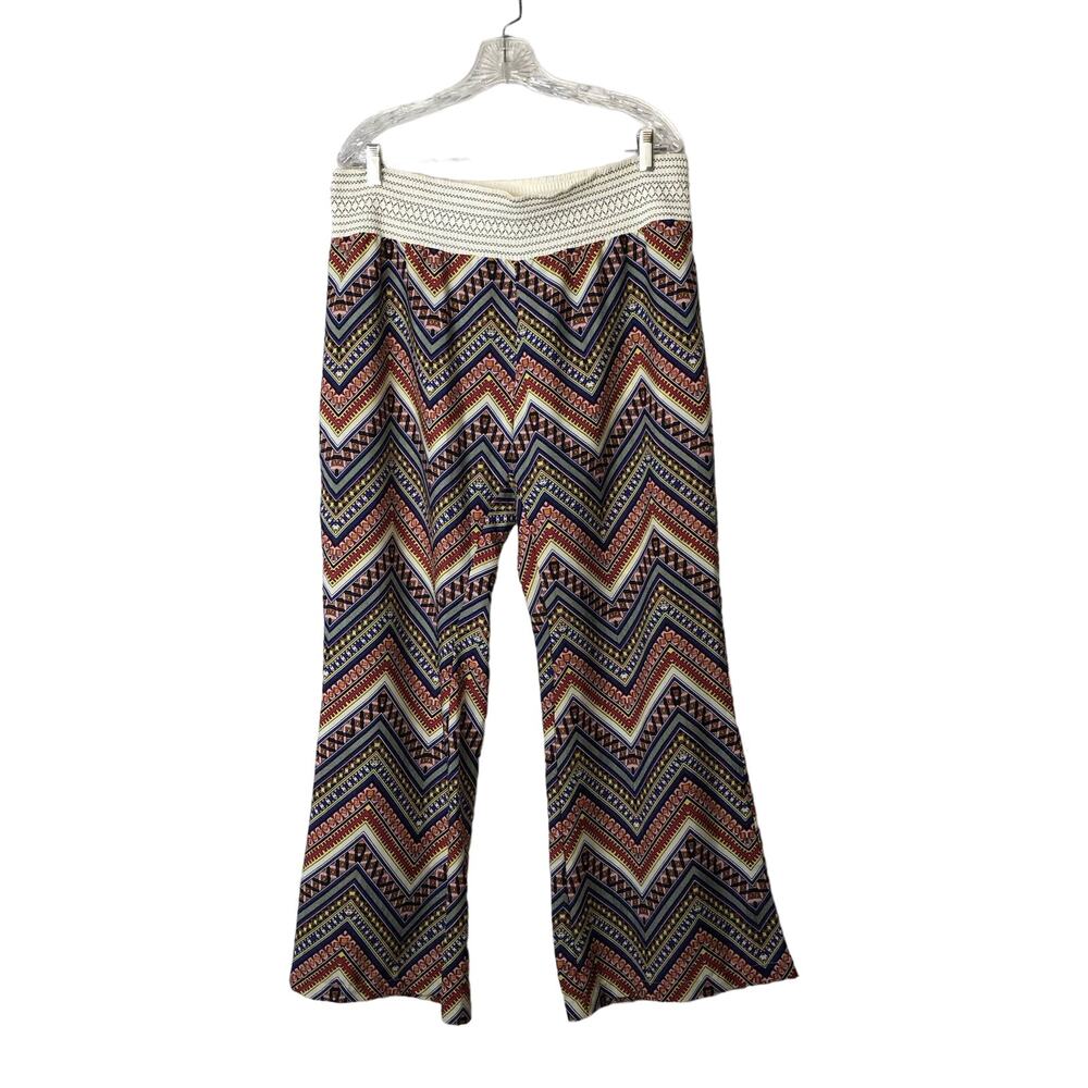 Hippie Laundry Aztec Geo Print Wide Leg Pants XL